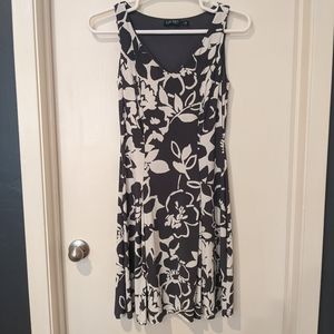 Lauren Ralph Lauren Floral White and Grey Dress in size 8